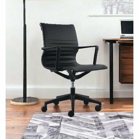 Homeroots Black Vinyl Flex Tilt Chair 23.8 x 20.8 x 35.8 in. 372465